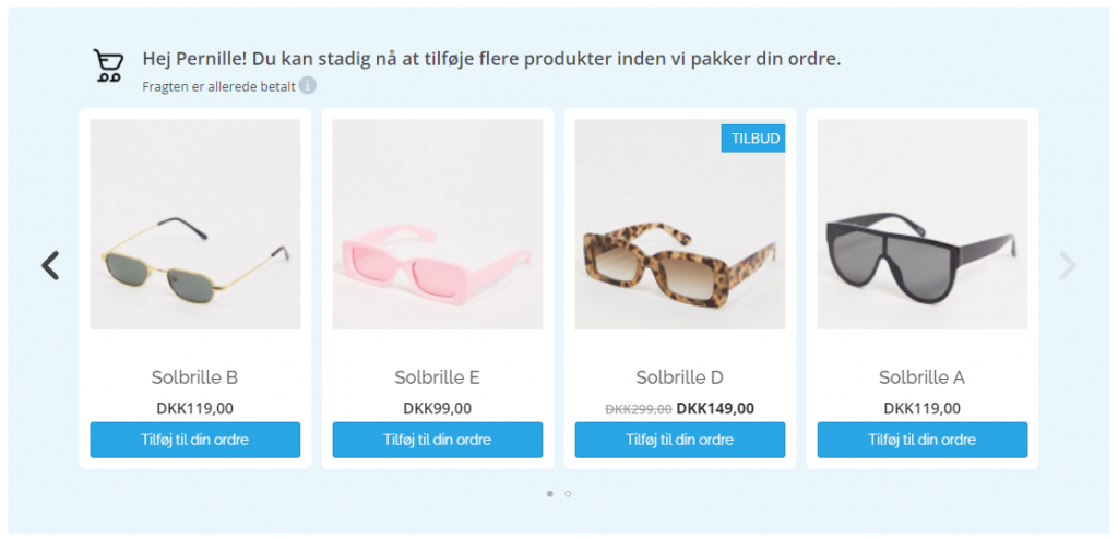 Design på kvitteringssiden